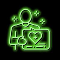 volunteer homecare service neon glow icon illustration vector