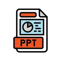 ppt file format document color icon vector illustration