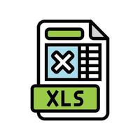 xls file format document color icon vector illustration