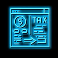 payment of taxes and fees neon glow icon illustration vector
