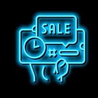 discount sale card ephemeral neon glow icon illustration vector