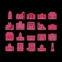 Building Architecture neon glow icon illustration vector