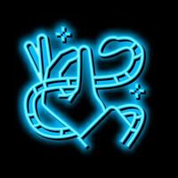 snake meditation boho neon glow icon illustration vector