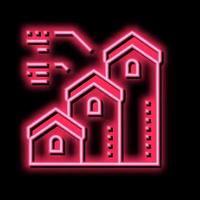 mortgage from little to big house neon glow icon illustration vector