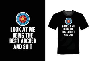 Archery T shirt design, vintage, typography vector