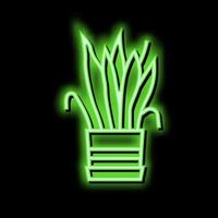 drying house plant neon glow icon illustration vector