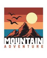 Mountain Adventure t shirt template design. vector