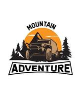 Mountain Adventure t shirt template design. vector