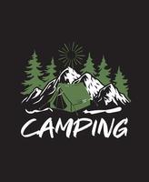 Camping t shirt template design. vector