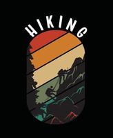 Hiking t shirt template design. vector