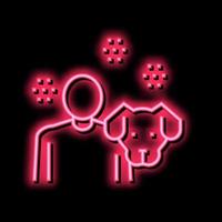 dog owner neon glow icon illustration vector