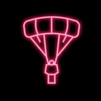 flying parachutist neon glow icon illustration vector