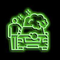customer car washing neon glow icon illustration vector