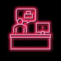 employee working place neon glow icon illustration vector