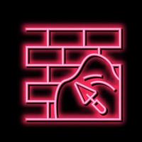 cement on brick wall neon glow icon illustration vector