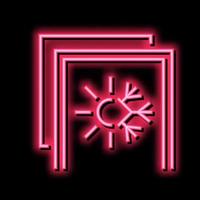 summer and winter insulation layer neon glow icon illustration vector