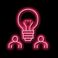 colleagues idea neon glow icon illustration vector