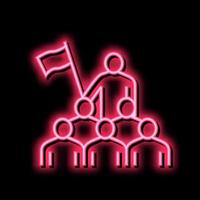 employees leadership neon glow icon illustration vector