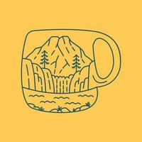 Teapot of Nature Monoline Design for Apparel vector