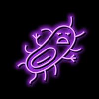 microbe bacteria virus neon glow icon illustration vector