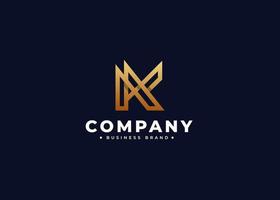 Monogram Initials K simple elegant logo design. Initial symbol for corporate business identity. Alphabet vector element