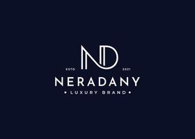 Initial letter ND simple elegant logo design concept. Initial symbol for corporate business identity. Alphabet vector element