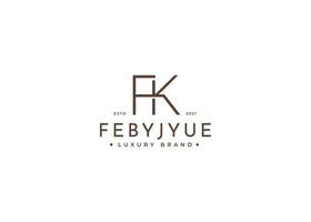 Initial letter FK simple elegant logo design concept. Initial symbol for corporate business identity. Alphabet vector element