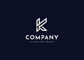 Monogram Initials K simple elegant logo design. Initial symbol for corporate business identity. Alphabet vector element
