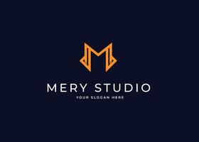 Initial letter M simple elegant logo design concept. Initial symbol for corporate business identity. Alphabet vector element
