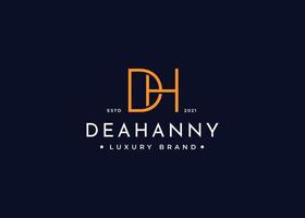 Initial letter DH simple elegant logo design concept. Initial symbol for corporate business identity. Alphabet vector element