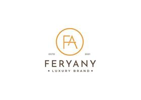 Initial letter FA simple elegant logo design concept. Initial symbol for corporate business identity. Alphabet vector element