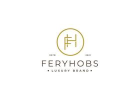 Initial letter FH HF simple elegant logo design concept. Initial symbol for corporate business identity. Alphabet vector element