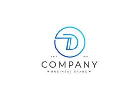 Initials D simple elegant logo design. Initial symbol for corporate business identity. Alphabet vector element