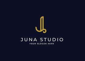 Initial letter J simple elegant logo design concept. Initial symbol for corporate business identity. Alphabet vector element