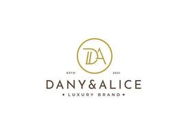Initial letter DA simple elegant logo design concept. Initial symbol for corporate business identity. Alphabet vector element