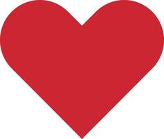 Simple red heart  vector icon.