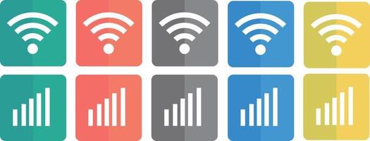 A set of wifi icons and a set of connection icons. vector