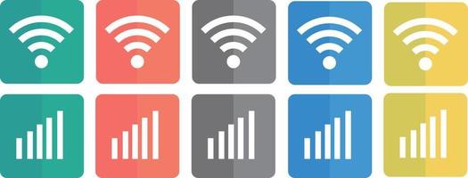 un conjunto de Wifi íconos y un conjunto de conexión iconos vector