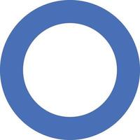 Blue circle icon. Correct answer. vector