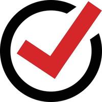 Red round check box icon. vector. vector