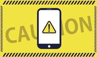 Illustration of a simple smartphone with a warning. vector