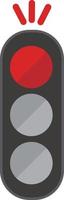 Illustration of a traffic light whose red signal is lit. vector. vector