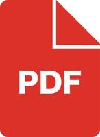 PDF file vector icon. Red flat data.