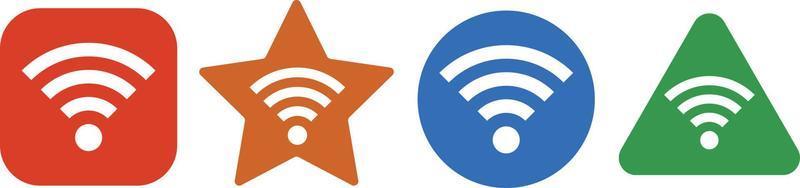 Wi-Fi icons in various shapes. They are colorful. vector