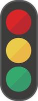 Vertical traffic light. Vector illustration of flat design for traffic.