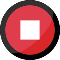 Stop button. Red Simple Media Player Icon. vector. vector