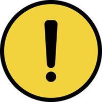 Round exclamation icon in yellow. It depict caution or warning or etc. Vector. vector