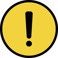 Round exclamation icon in yellow. It depict caution or warning or etc. Vector. vector