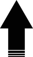 Flat upward arrow icon black vector. vector