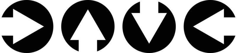 Round arrow icon. Set of up and down, left and right. vector